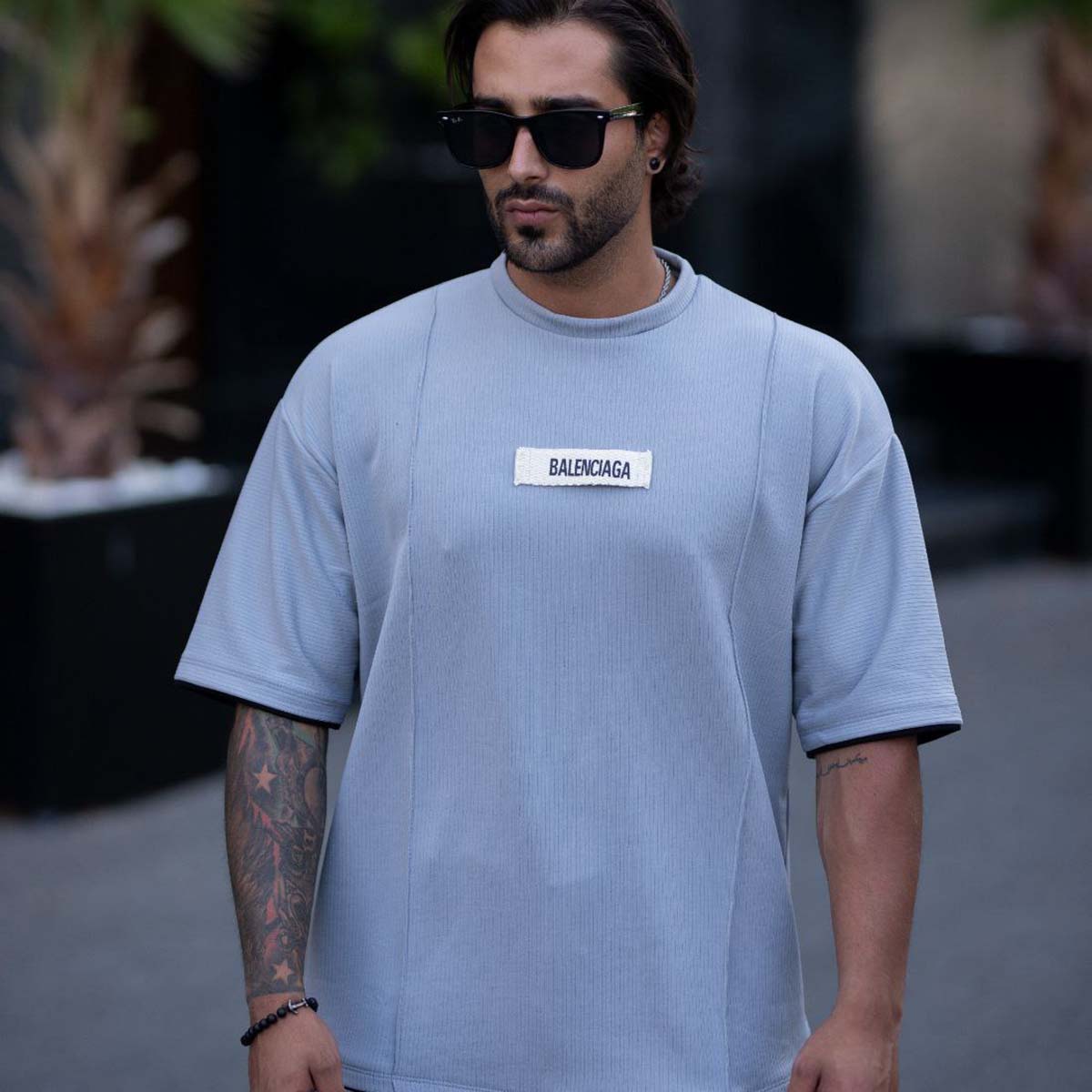 تیشرت مراکشی کبریتی طوسی بالنسیاگا