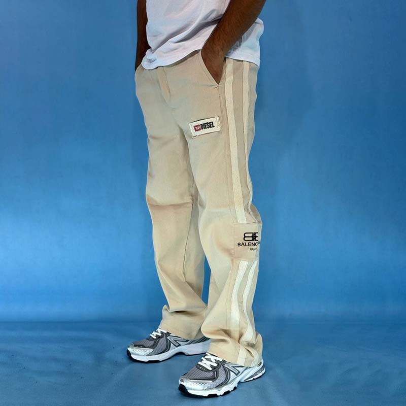 شلوارمردانه کرم بالنسیاگا مدل ۲ نوار کنف